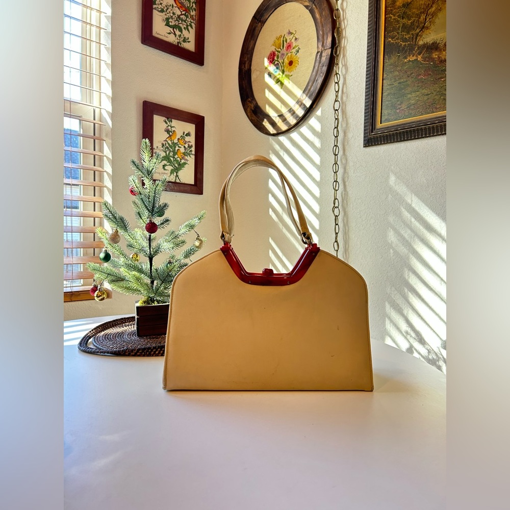 Vintage Leather and Bakelite Shoulder Bag